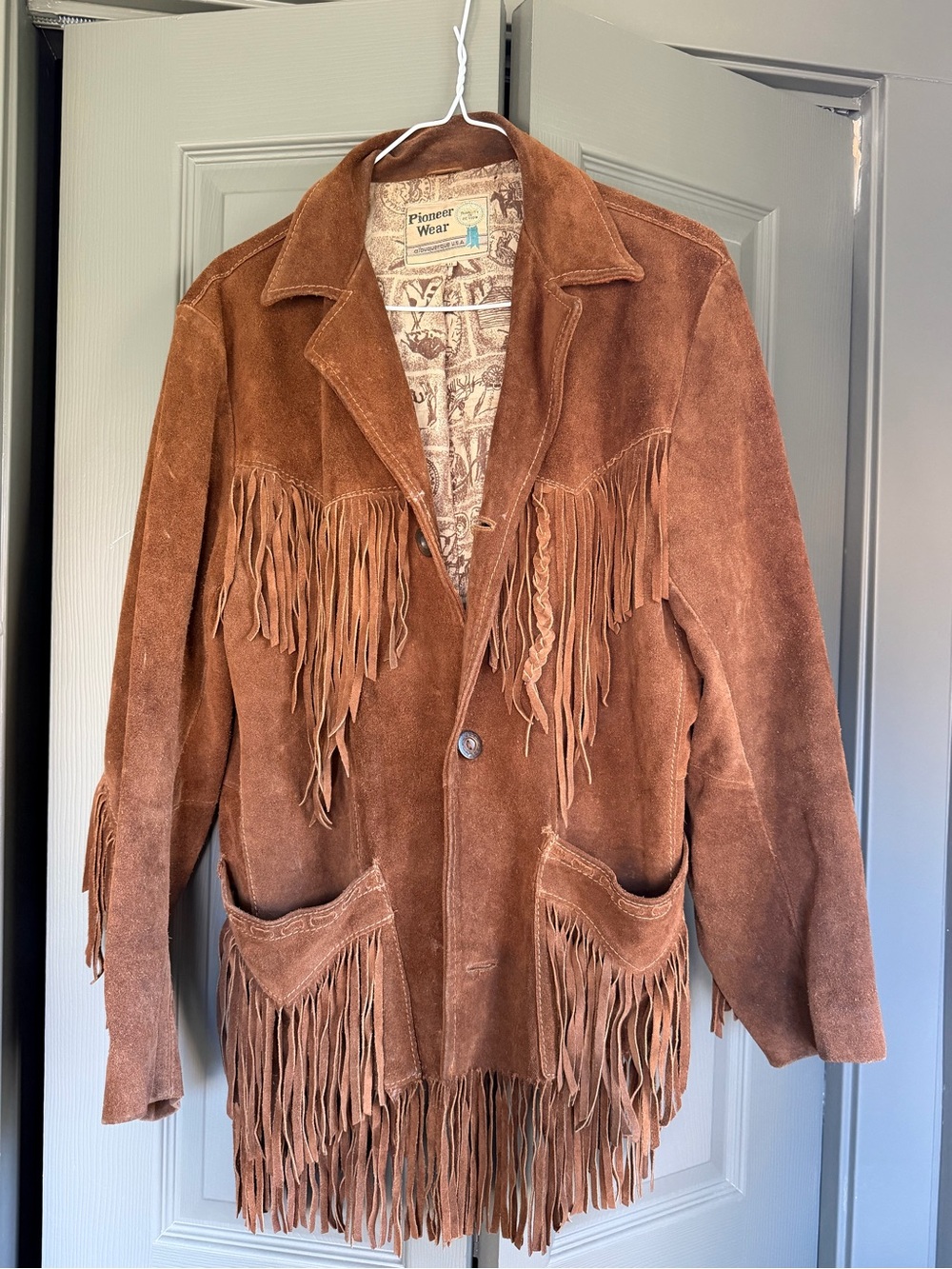 PIONEER Rust Brown Suede Fringe Jacket